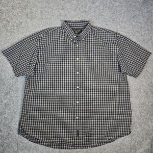 VTG Abercrombie & Fitch Blue Yellow White Plaid Button Up Shirt Preppy Size XL